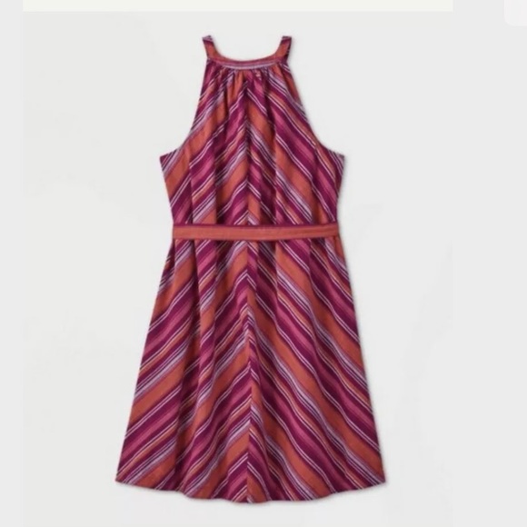 NEW A New Day Striped Sun Dress Midi Purple XS - Picture 2 of 7